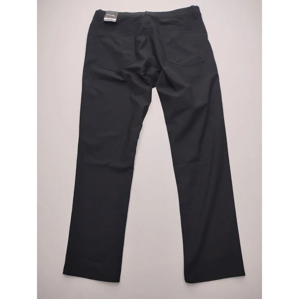 Projek Raw Pants Men's 36x32 Classic Fit Straight Leg‎ Elastic Waist Chino Black